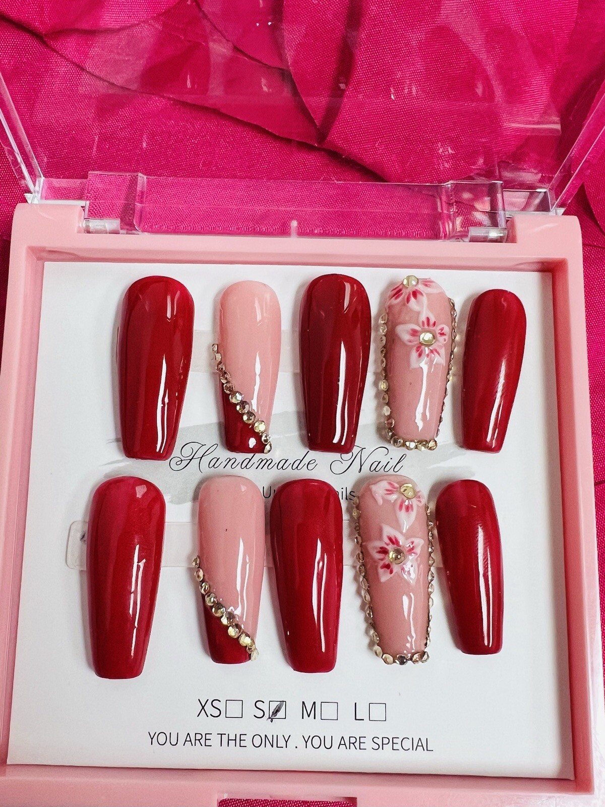 Handmade Custom Made Press On Nails (Gel) Full Size /New In Box