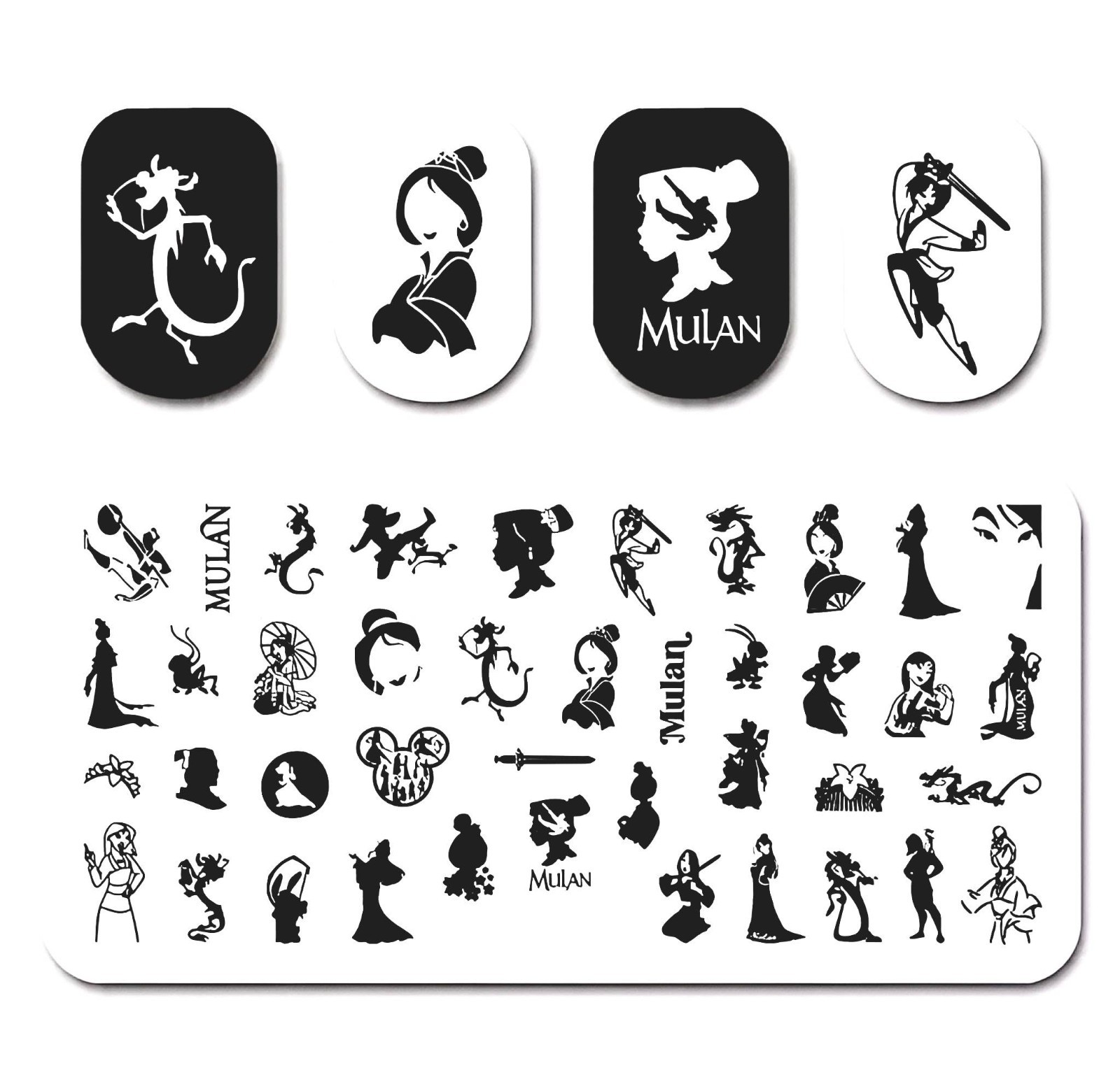 High- Quality Durable Stainless Steel Disney’s Mulan Nail Stamping Plate
