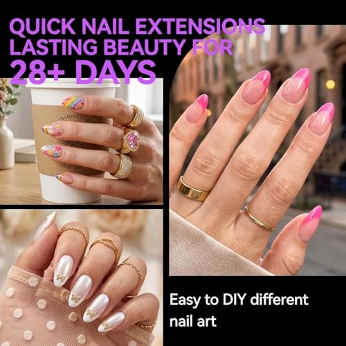 Almond Nail Tips for Manicure: 240pcs Soft Nail Gel 240pcs Extra Short Almond