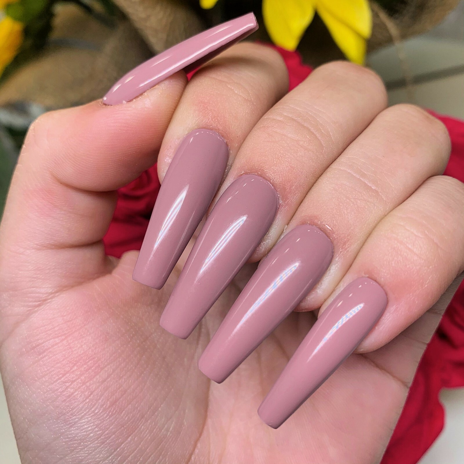 Nude Mauve Press On Nails | Pink Sugar Nails | Long Nails | Coffin Nails Gel