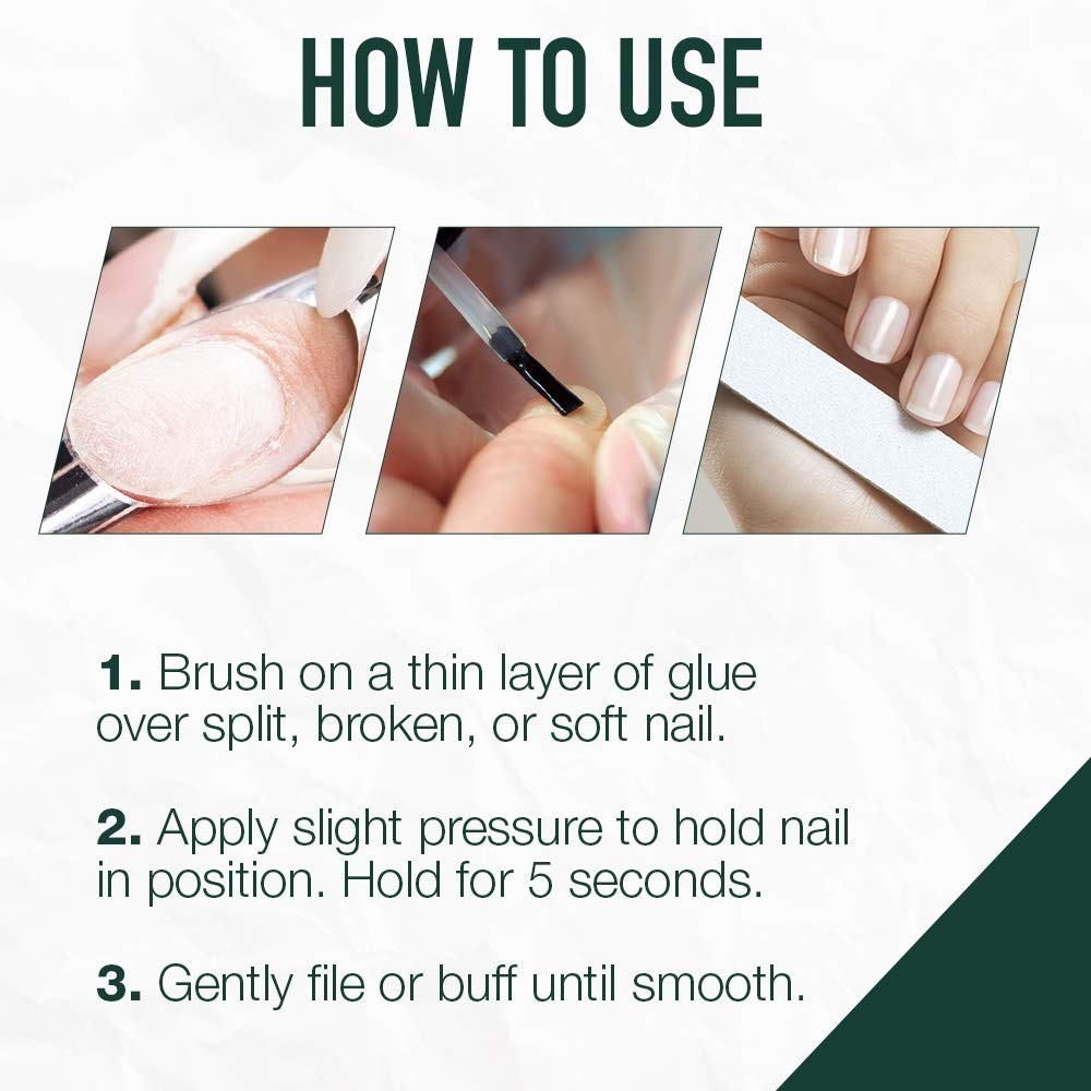 5 Second Brush-On Nail Glue 6 G, for Nail Tips, Full Cover Nails, and for Repair