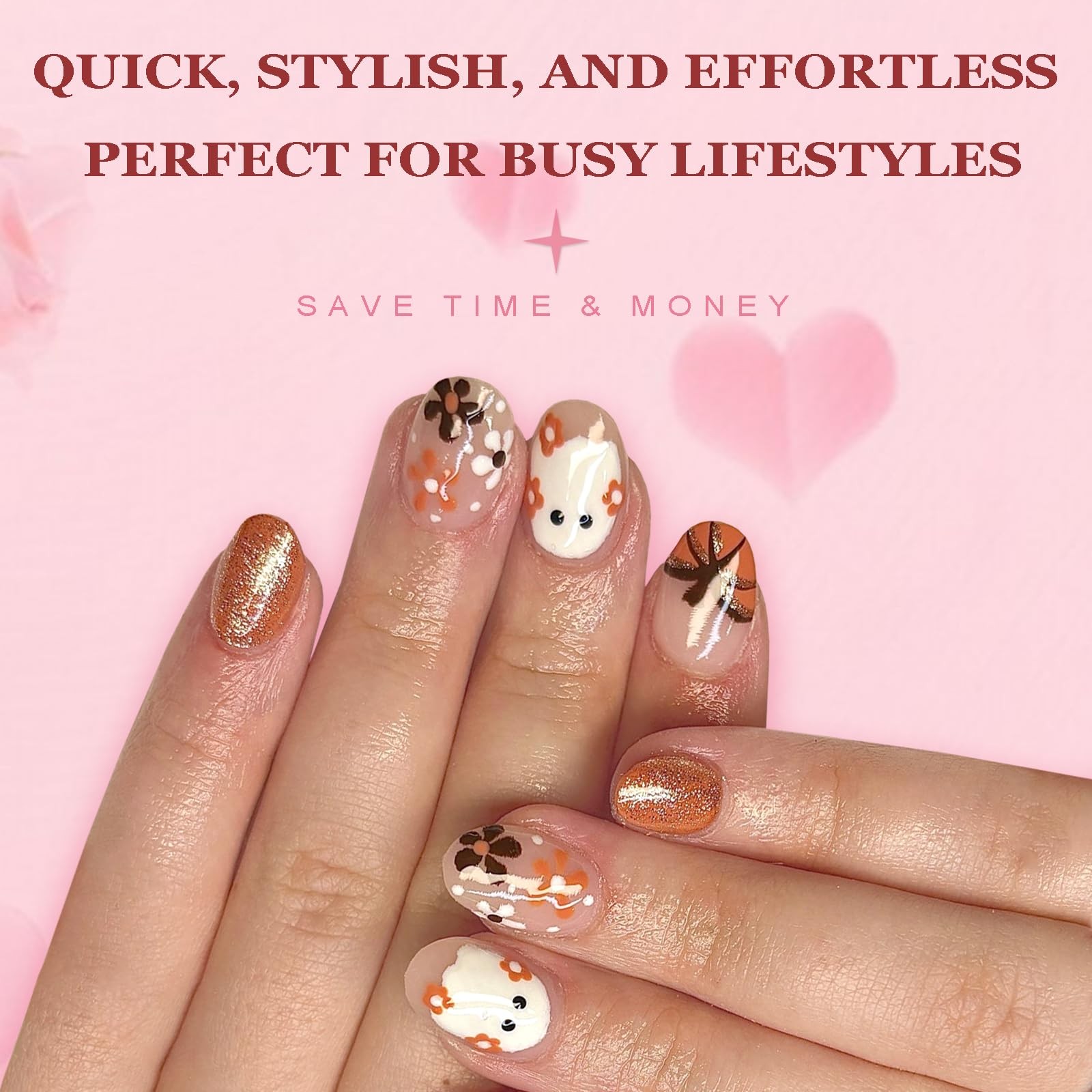 Oval Press on Nails Short, 576pcs Oval Fake Nails Full Cover Glossy Short Nai…