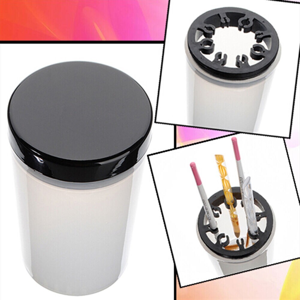 Nail Art Brush Pot Tools Handy Holder UV Acrylic Pen Cleaner Washing Cup Bottle