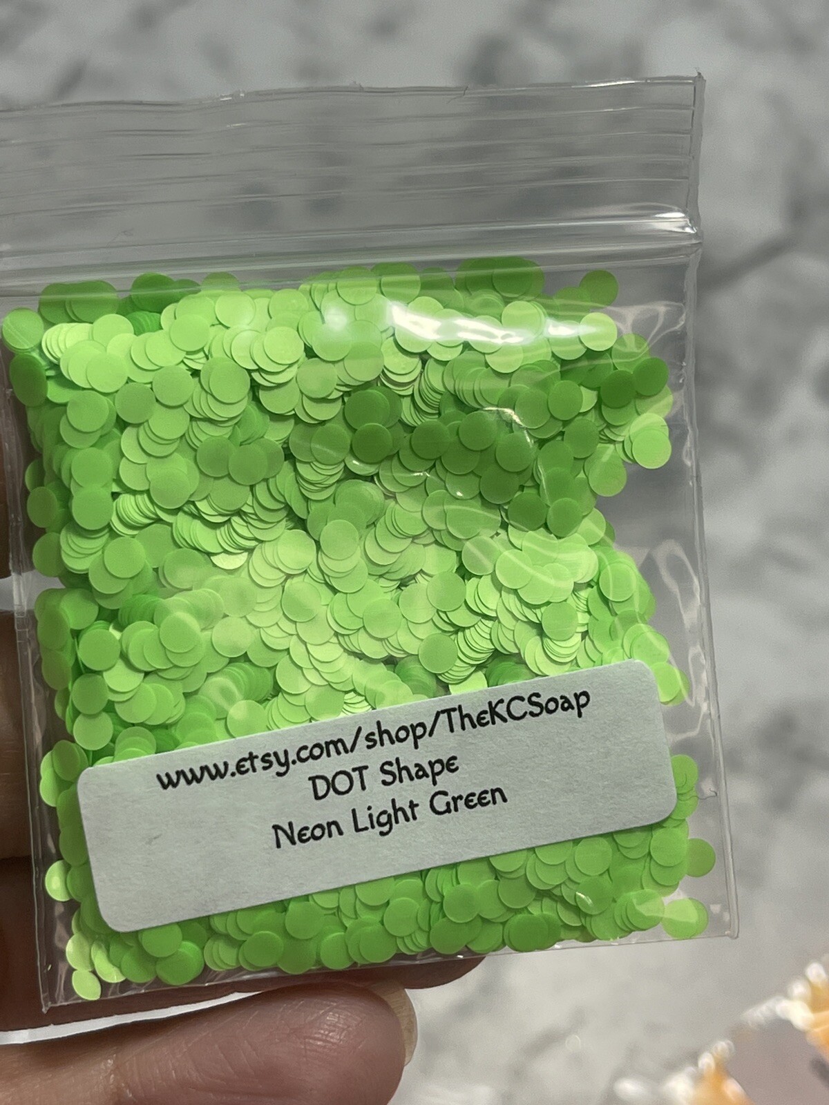1 Oz 28g Light Green DOTS Shape Glitter Epoxy Nail Art Face Festival Crafts