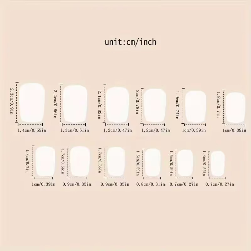 24pcs Square Medium Press-On Nails, Classic White French, Glossy Finish