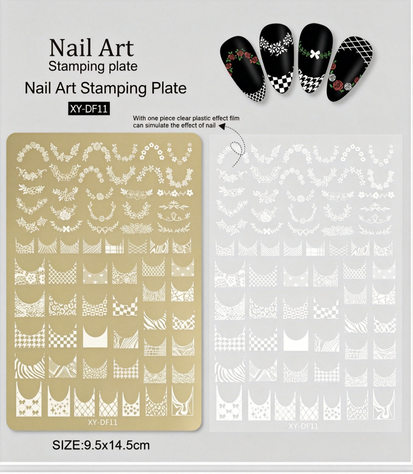Nail Art French Stamp Silicone Double Head Transfer Stamper Transparent Printing