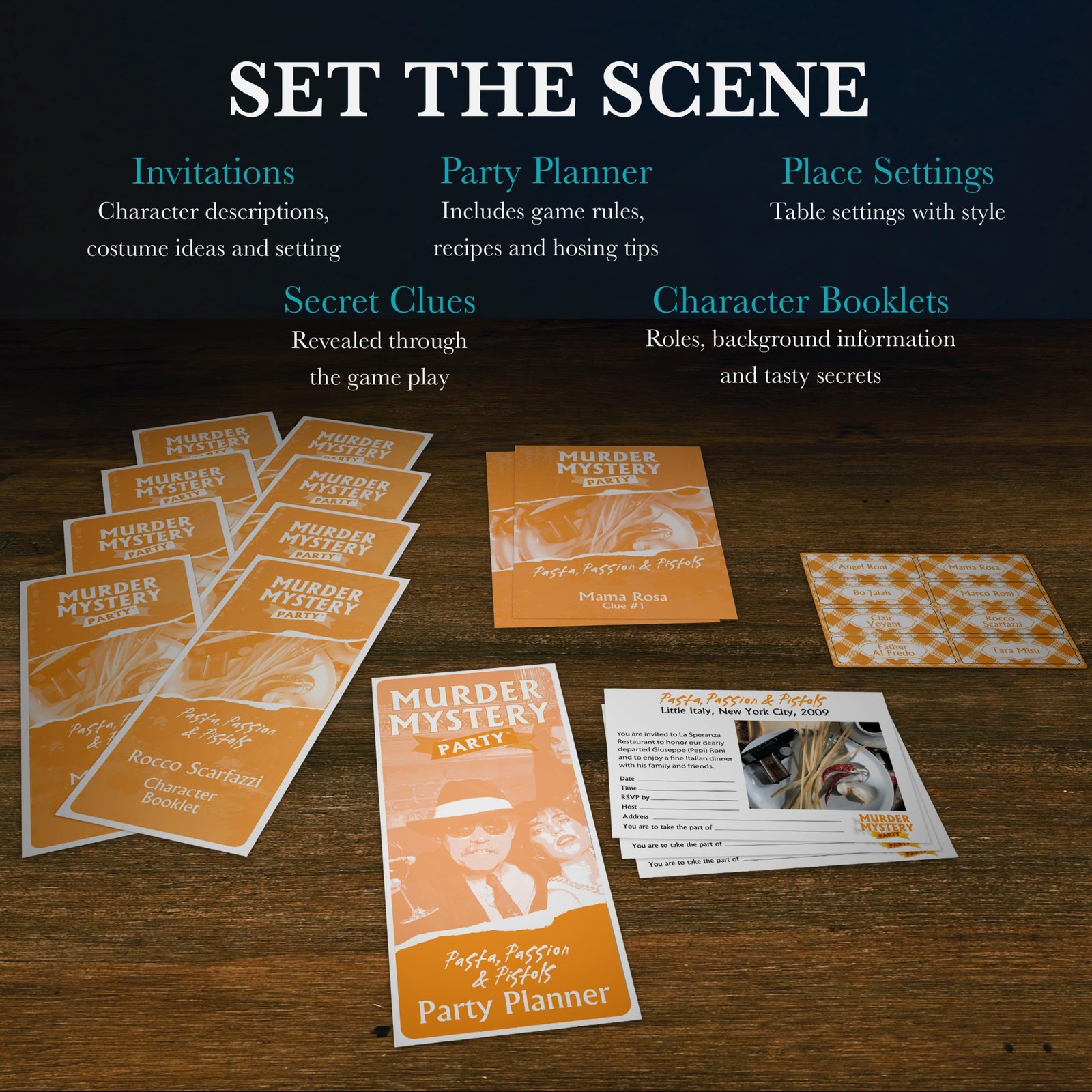 Murder Mystery Party, Pasta, Passion & Pistols – Host Your Own 1 Pack, Multi