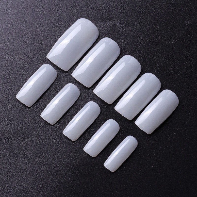 500 pcs Natural Square Fake Nails Full Cover Artificial False Nail Tips 10 Sizes
