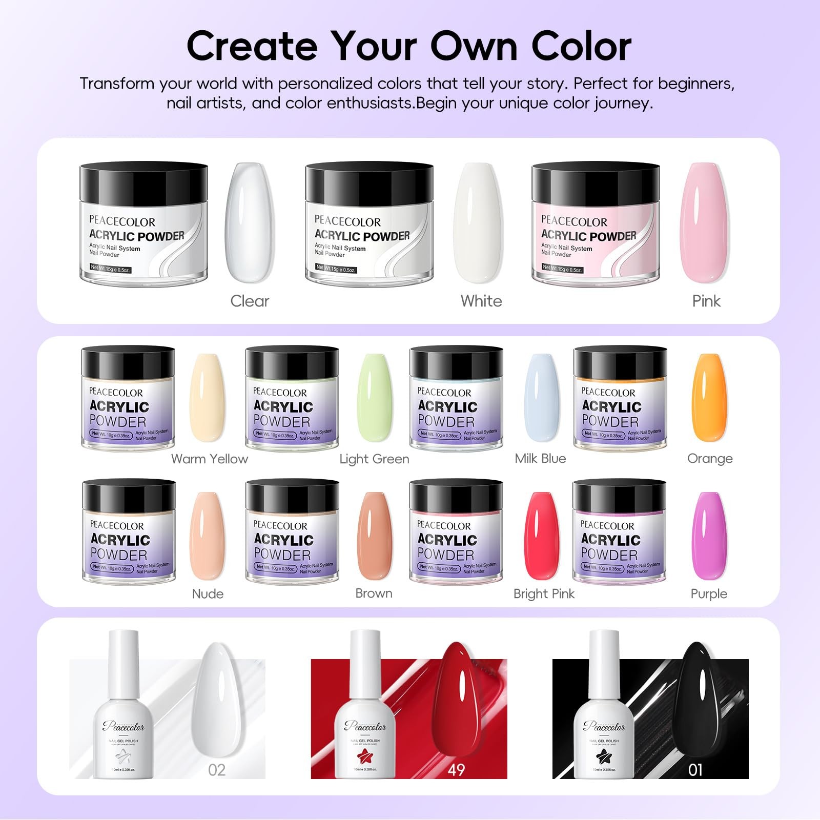 Acrylic Nail Kit for Beginners with Everything ,11 Colors Acrylic Powder Nail…