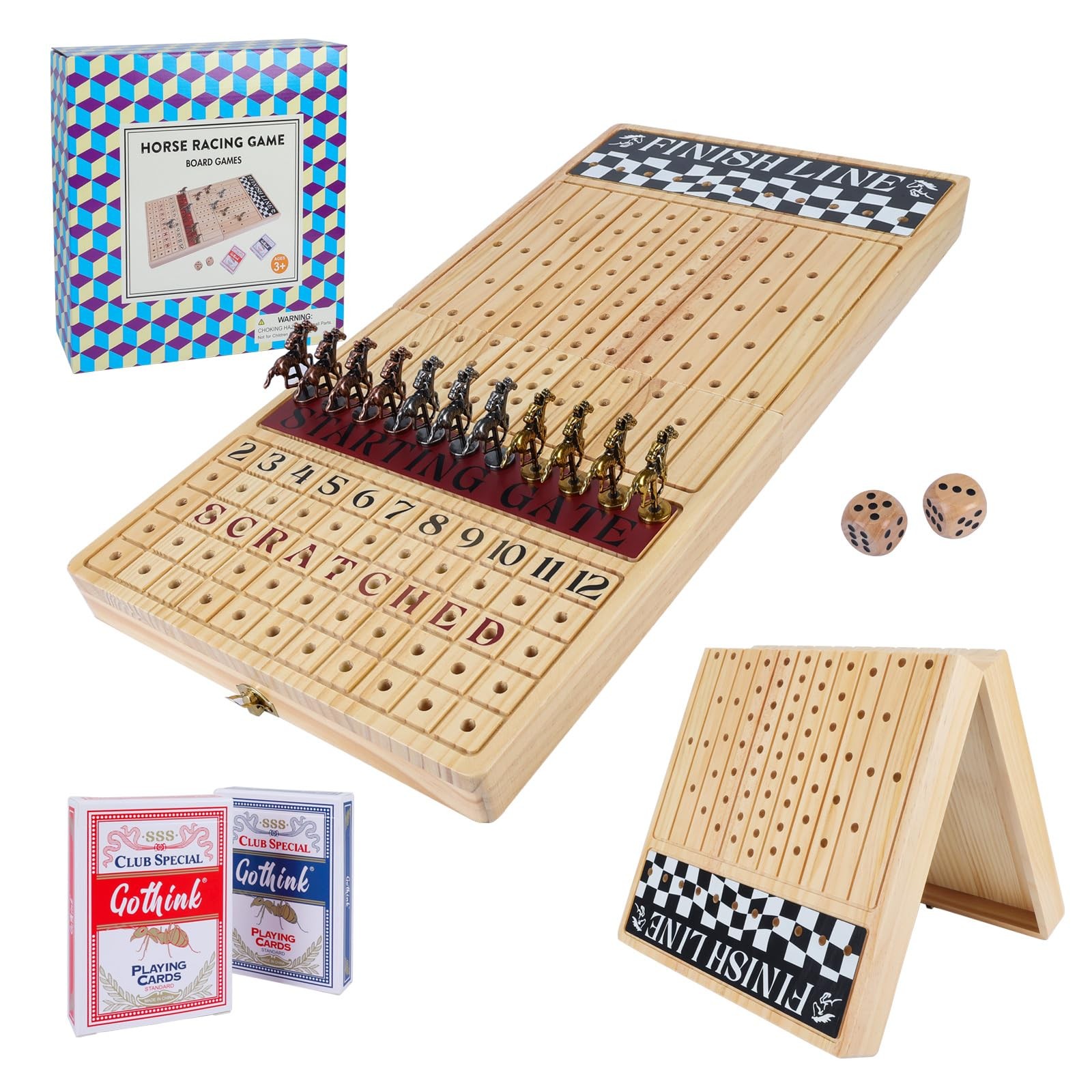 Offelec Large 23 inches Horse Race Board Game, Large, Portable Foldable
