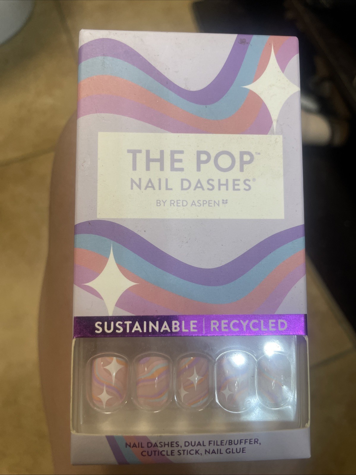 Red Aspen Nail Dashe Dessert First Trisha Nail Set. Short Round BRAND NEW IN BOX