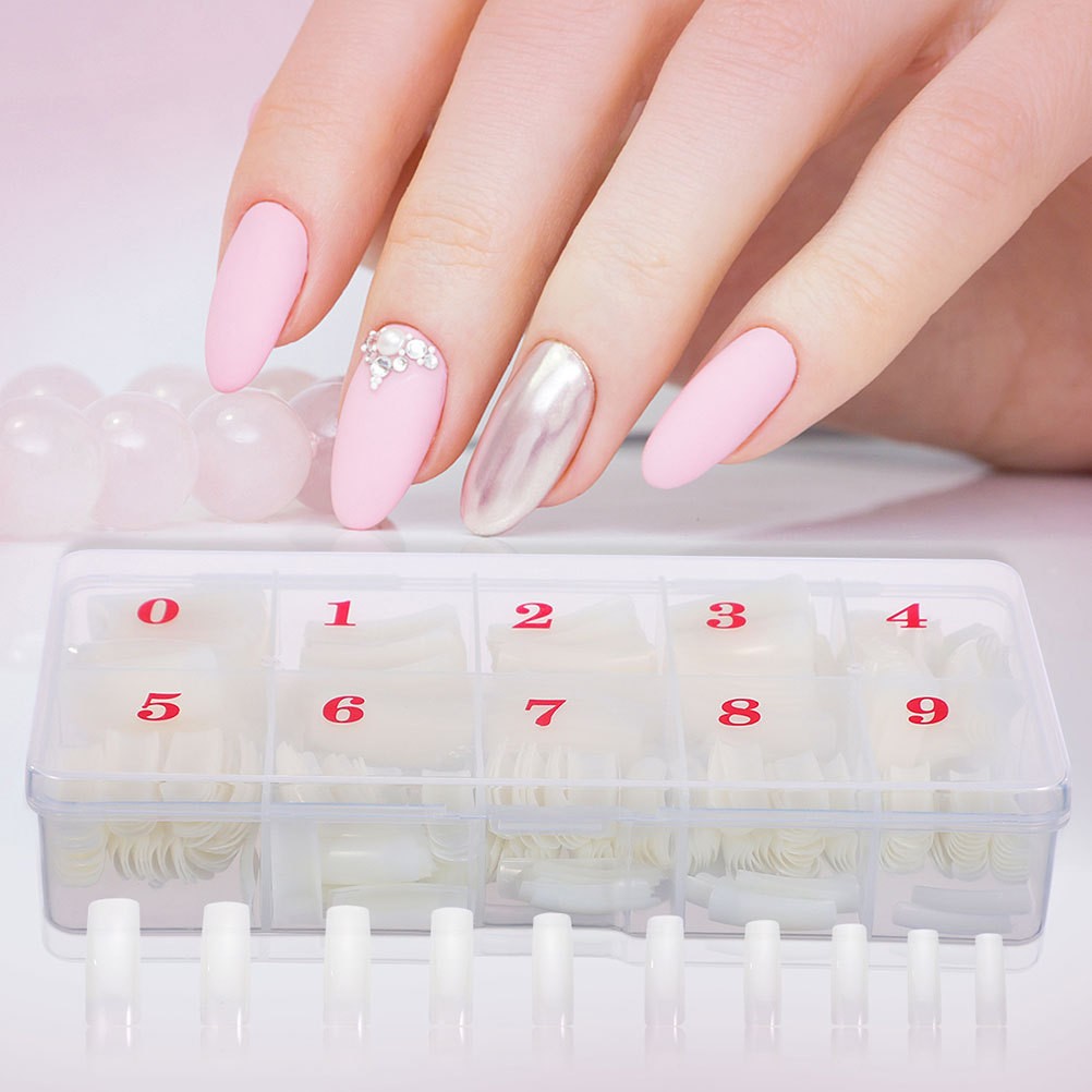 1000Pcs Reusable ABS Artificial Nail Tips Coffin Shape for Creative DIY