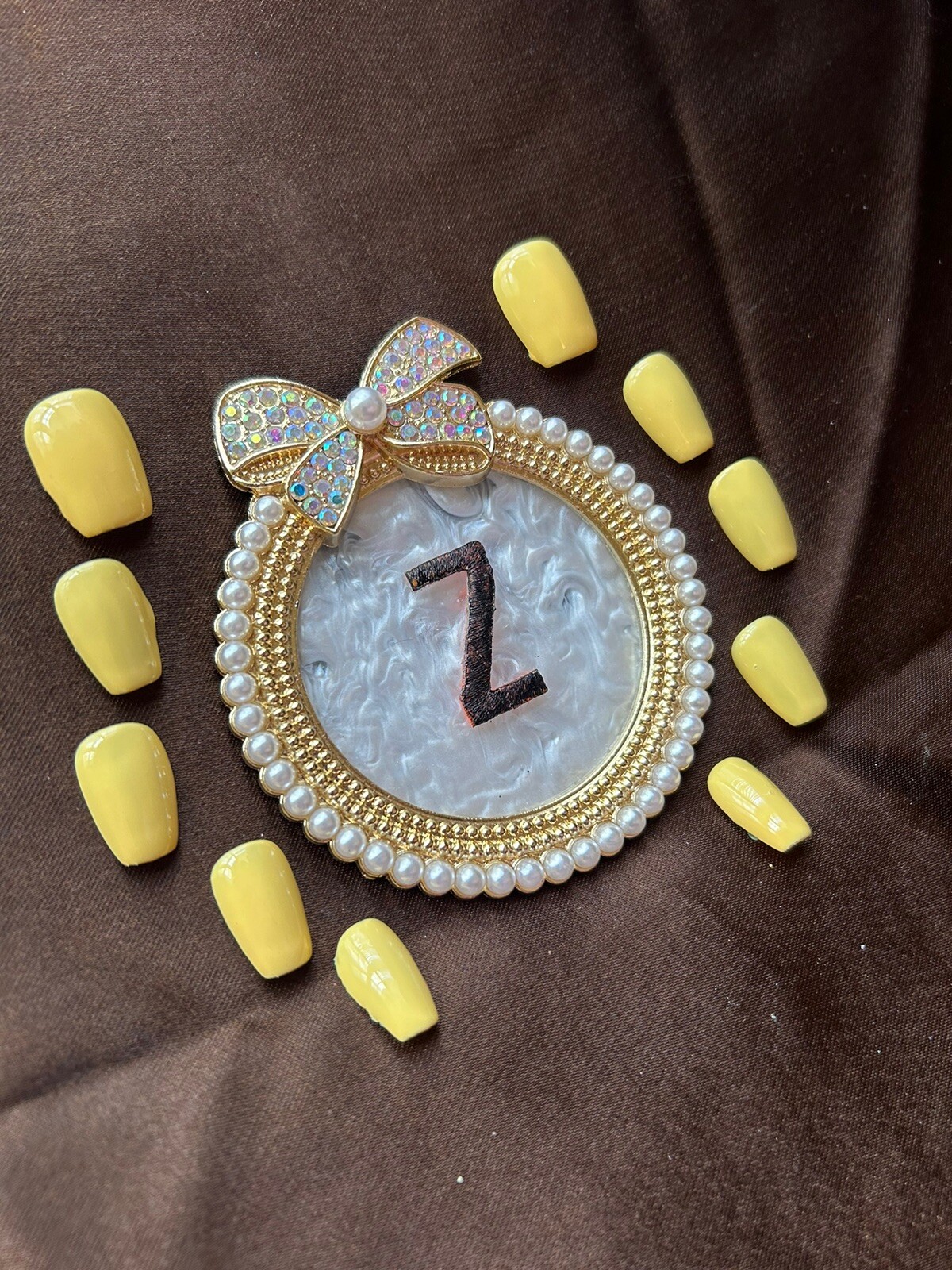 Z NAILZ! Handmade “Selena Gomez” Butter Yellow Spring Press On Nails S Coffin