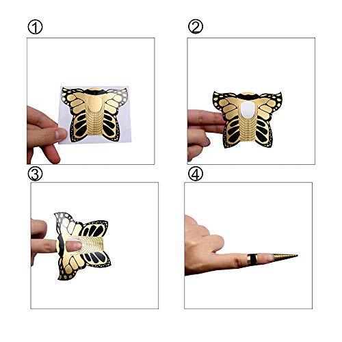 100pcs Nail Form Pro Butterfly Square Tips Nail Forms for C Curve A-100Pcs