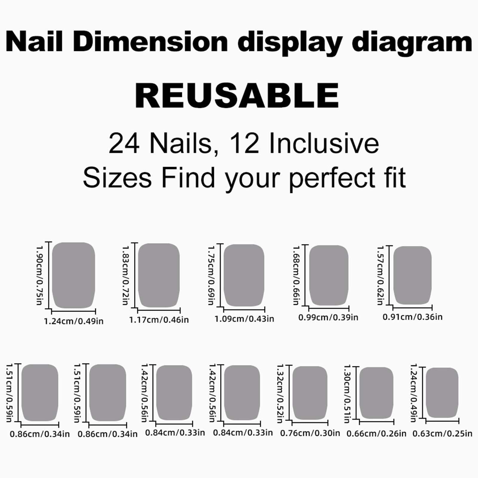 Square Press On Nails Fake Nails Flower Leaf With Plaid Flower CTH40 Short