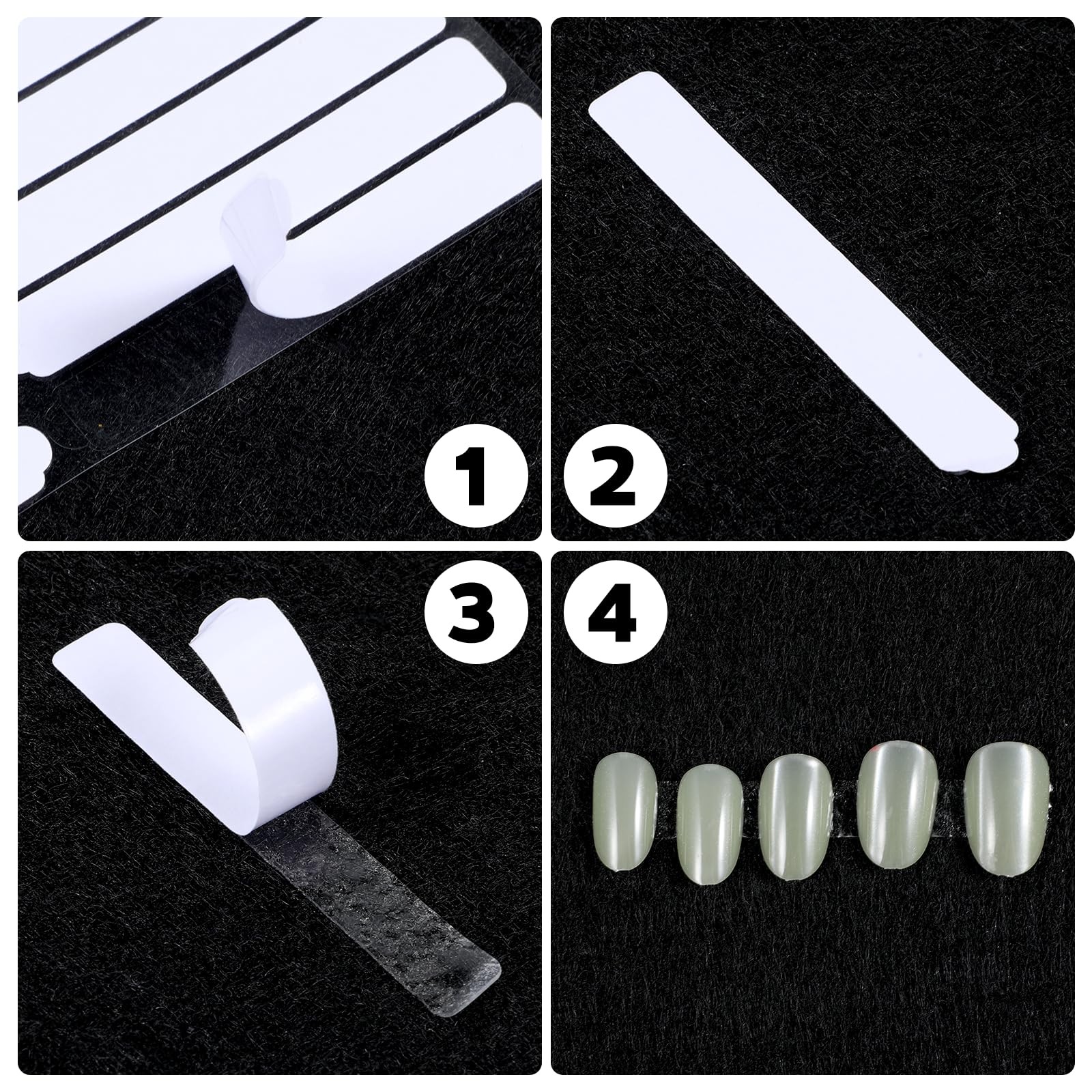 Double Sided Tape for Nails, 12 Sheets Nail Art Display Strip, Clear Adhesive…