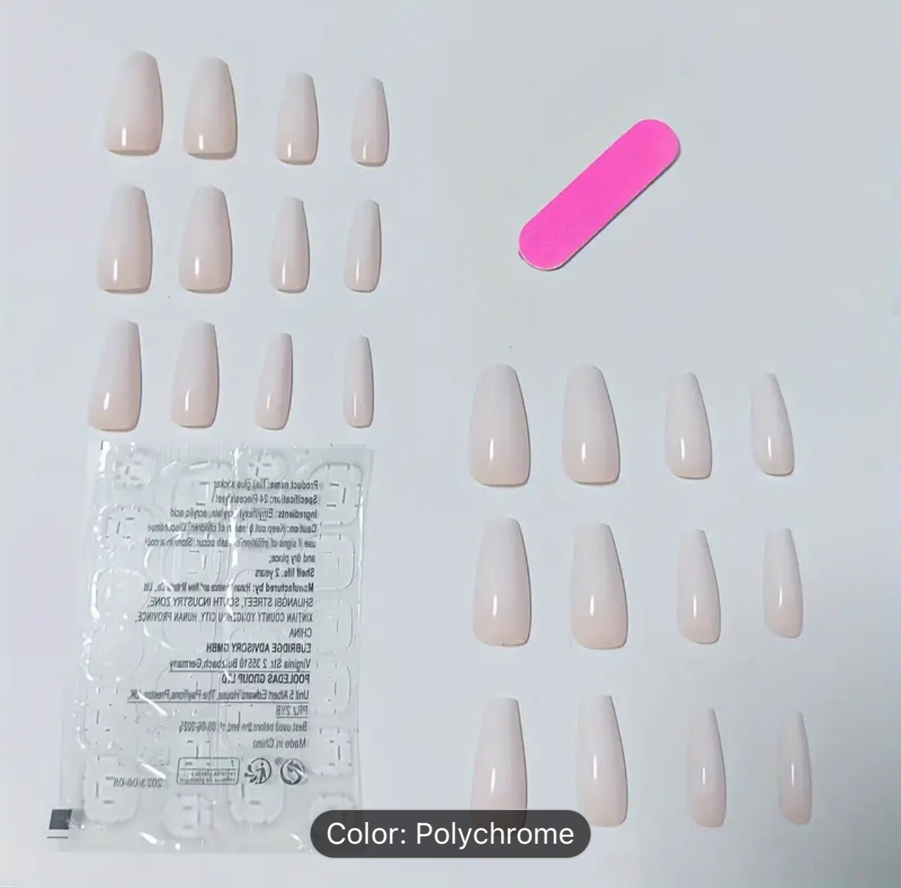 STILETTO TEARDROP *FRENCH MANI BLEND* Full Cover 24 Nail Tips Press On Glue Set!