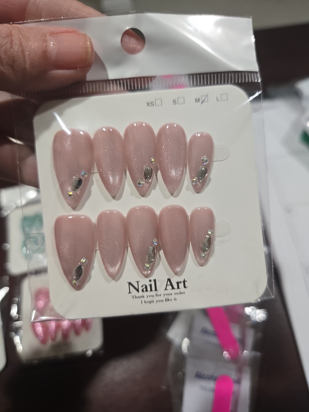 Press On Nails Medium 9 Sets With Alcohol, Glue and File
