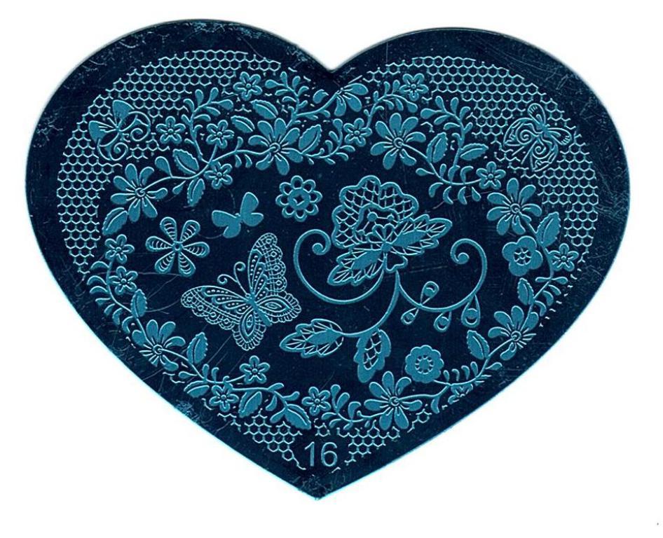 5 Pcs Love Heart Nail Art Stamping Manicure Image Plates Stamper Scraper Set NEW