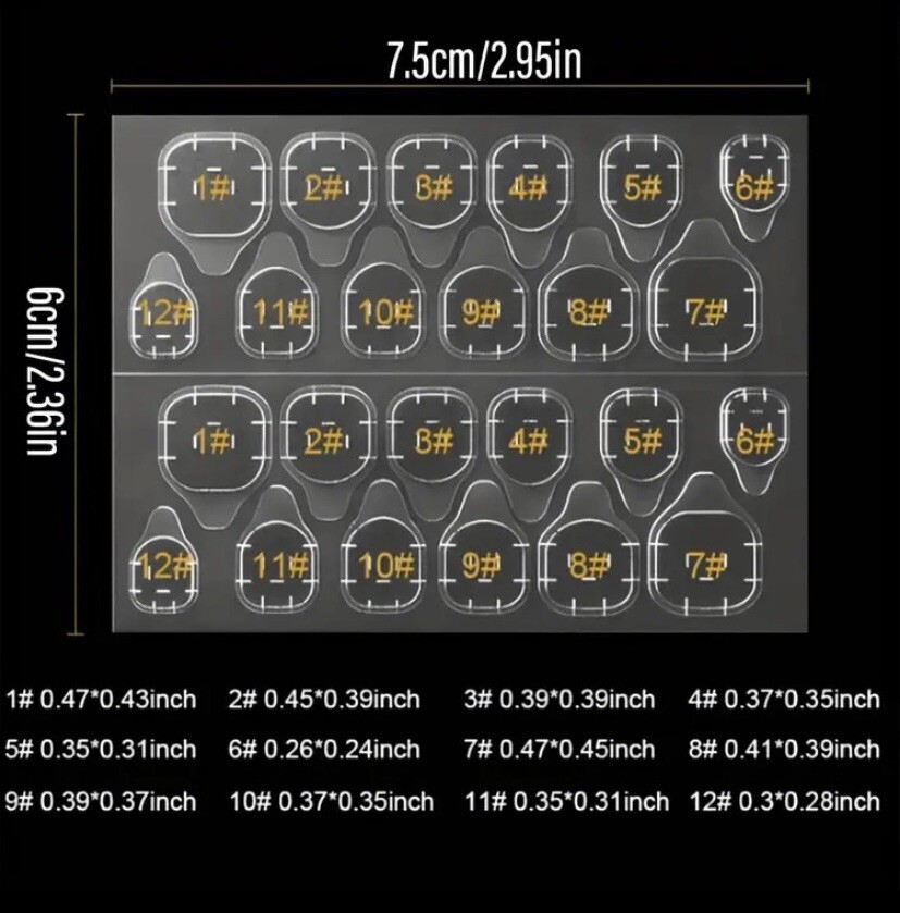 1 Sheet Stick On Nail Jelly Glue Adhesive Double Sided Tab Stickers