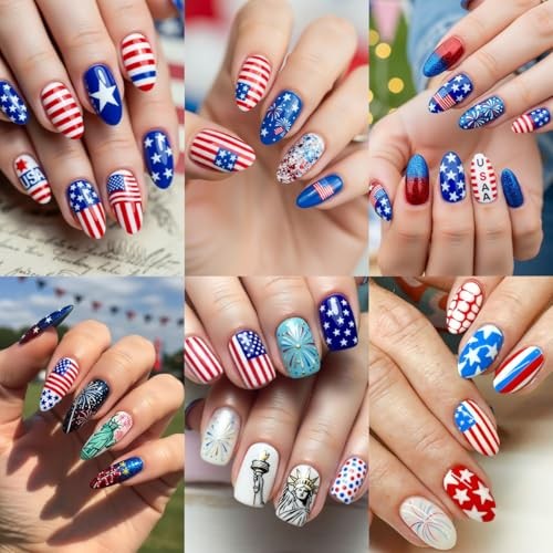 8 Sheets 4th of July Nail Art Stickers – American Flag Patriotic 4th of July-5