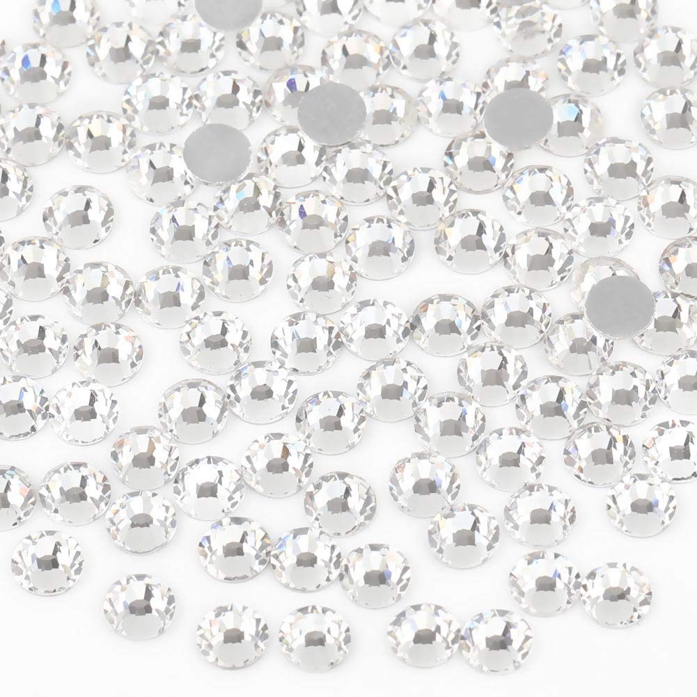 576pcs Flat Back Crystal Rhinestones Round Gems for Nail Art and Craft Glue F…