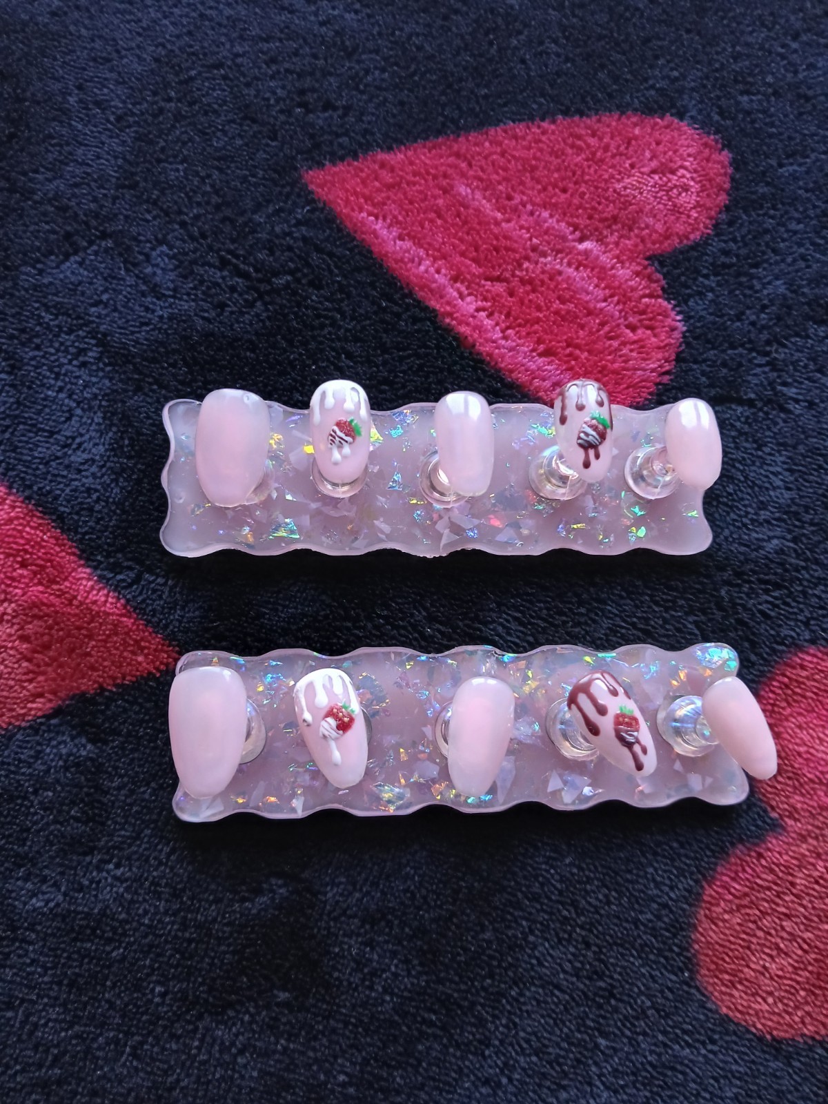 Valentine’s Day CHOCOLATE STRAWBERRY NAILS $36 FREE Items Incl. Read Descrip