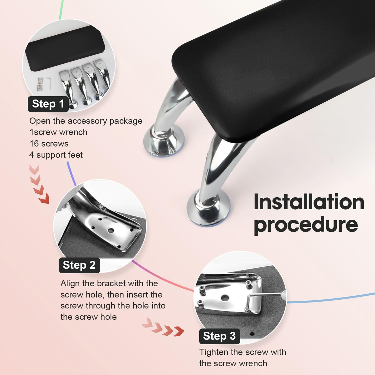 Arm Rest for Nails Tech with Table Mat for Salons and Home Manicures, Soft Micro