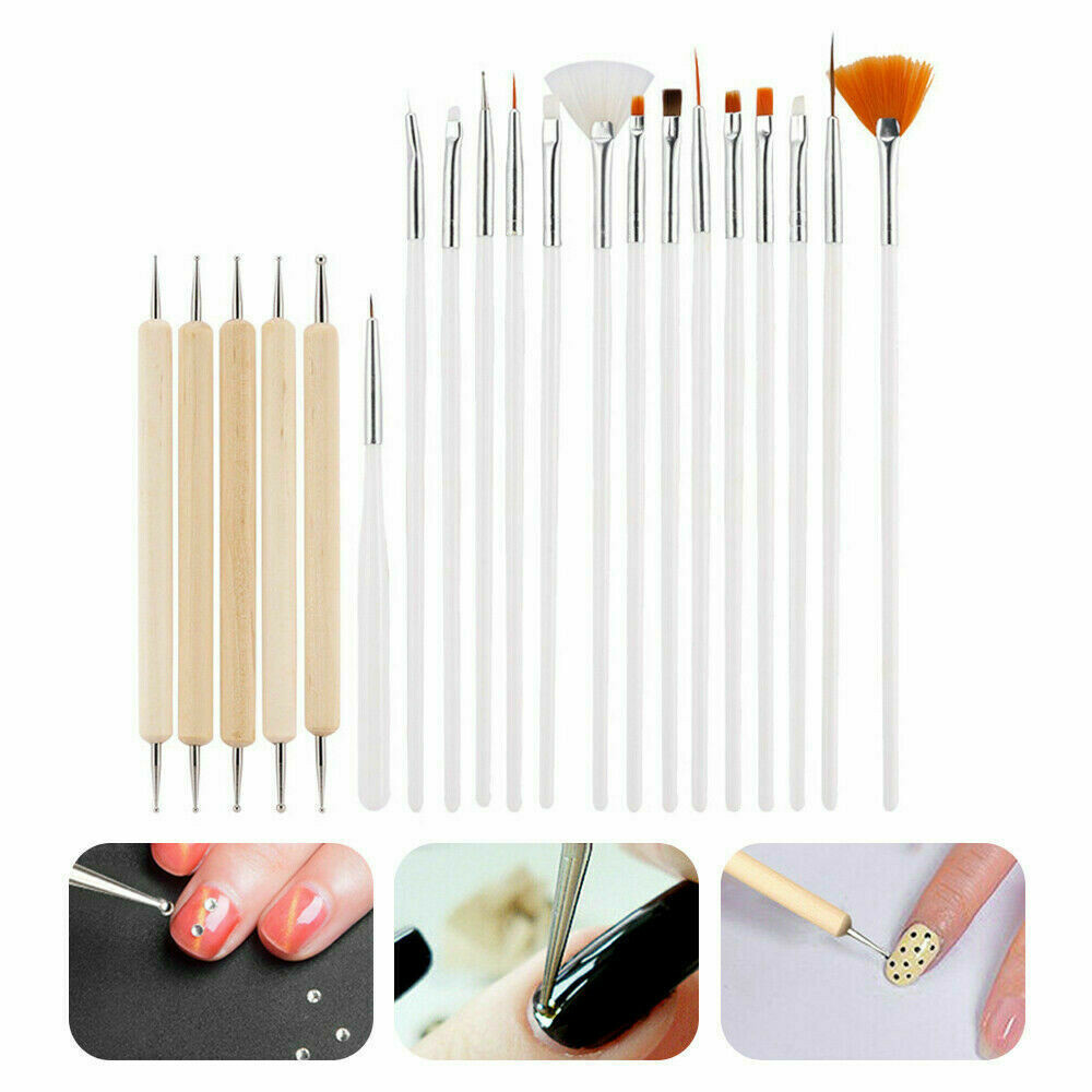 27 pcs Nail Art Gel Design Pen Painting Polish Brush Dotting Drawing Tools Set