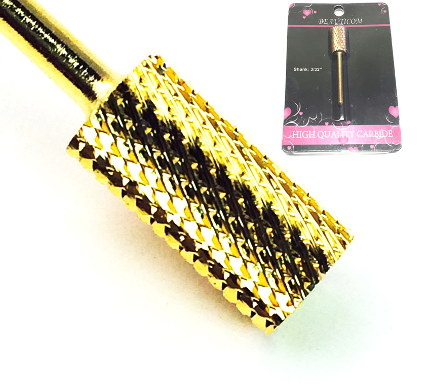 USA High Quality Gold Nail Carbide Bit For 3/32 Electric Drill Nail File Art CB2