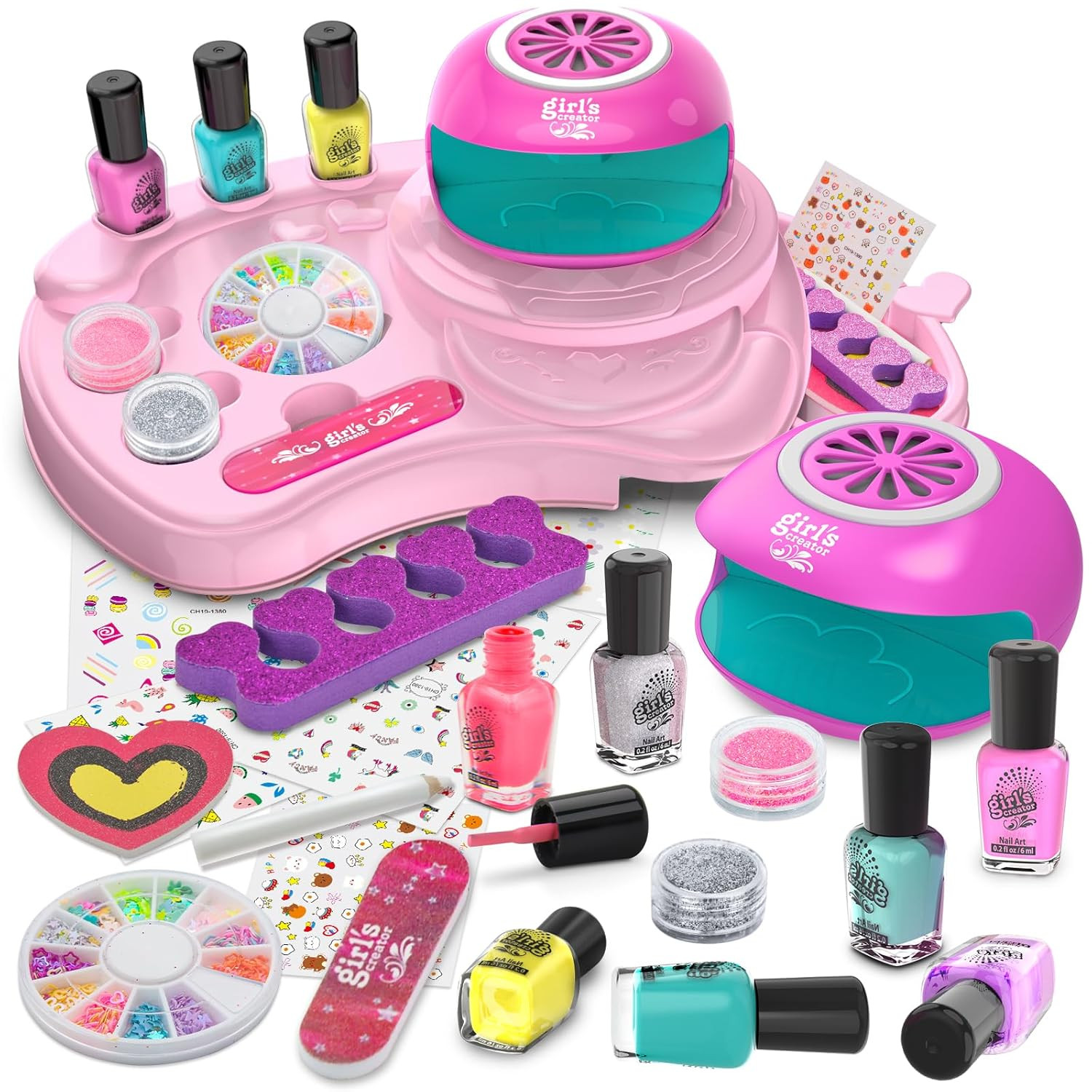 Set de esmalte de unas para ninas 7 a 12 anos con secador y organizador