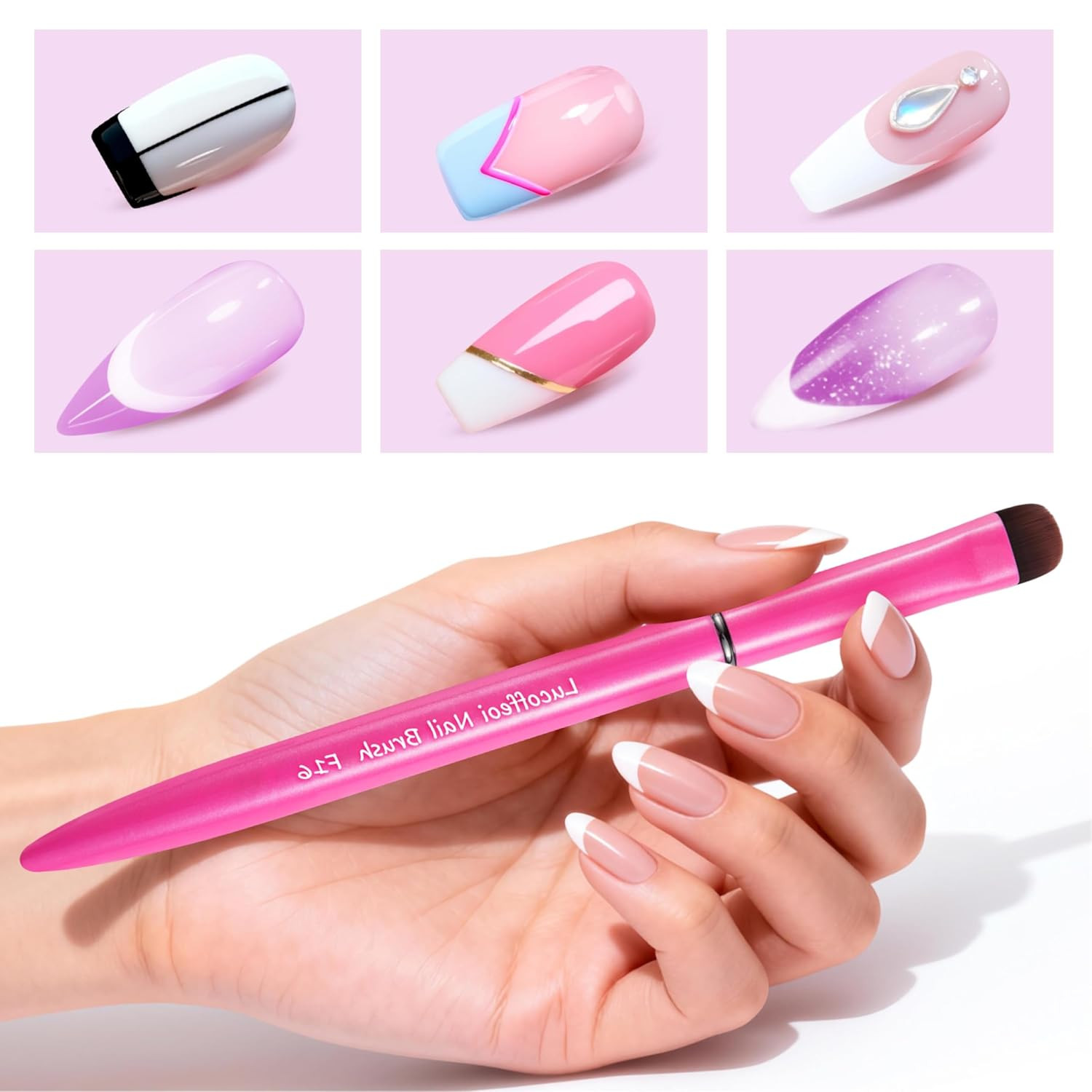 French Tip Brush – Kolinsky Sable Nail Art for Polygel & Clean Up | Clean Up Bru