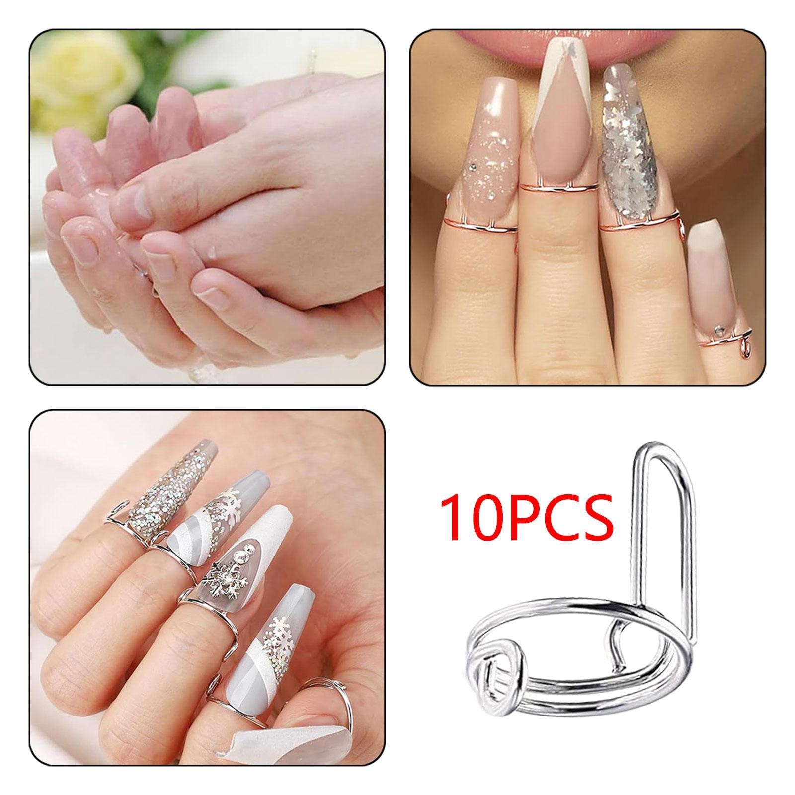 10x Fingernail Rings Nail Rings for Acrylic Nails Halal Nail Rings Set