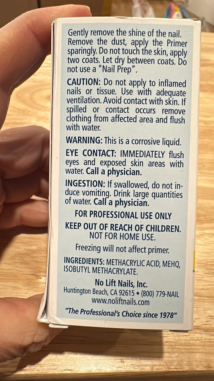 No Lift Nails Nail Primer 0.75 oz (22mL) – Professional Acrylic & UV Gel Adhesio
