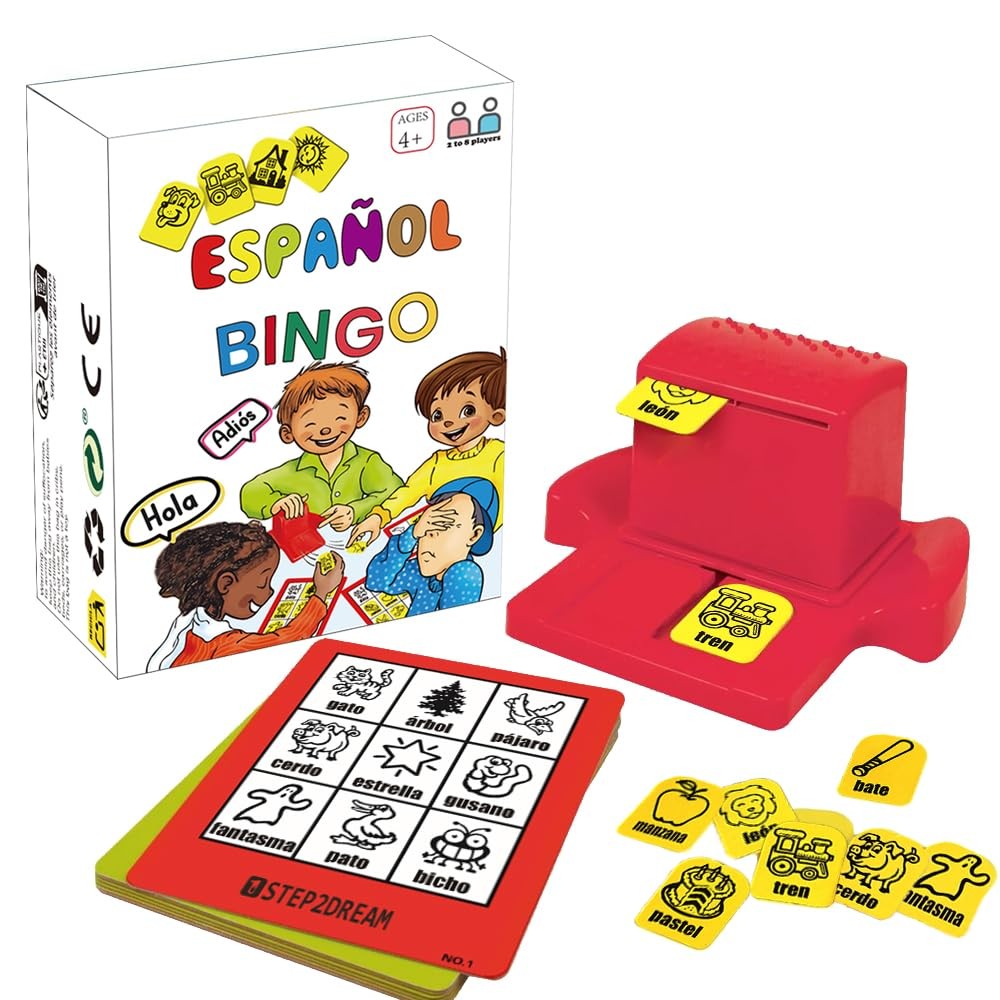 Magictodoor Spanish Vocabulary Bingo for Kids | Small, Red, Yellow, Green