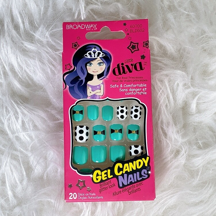 Broadway Kiss Little Diva Press On Nails Gel Candy for Girls Pinks Purple Aqua