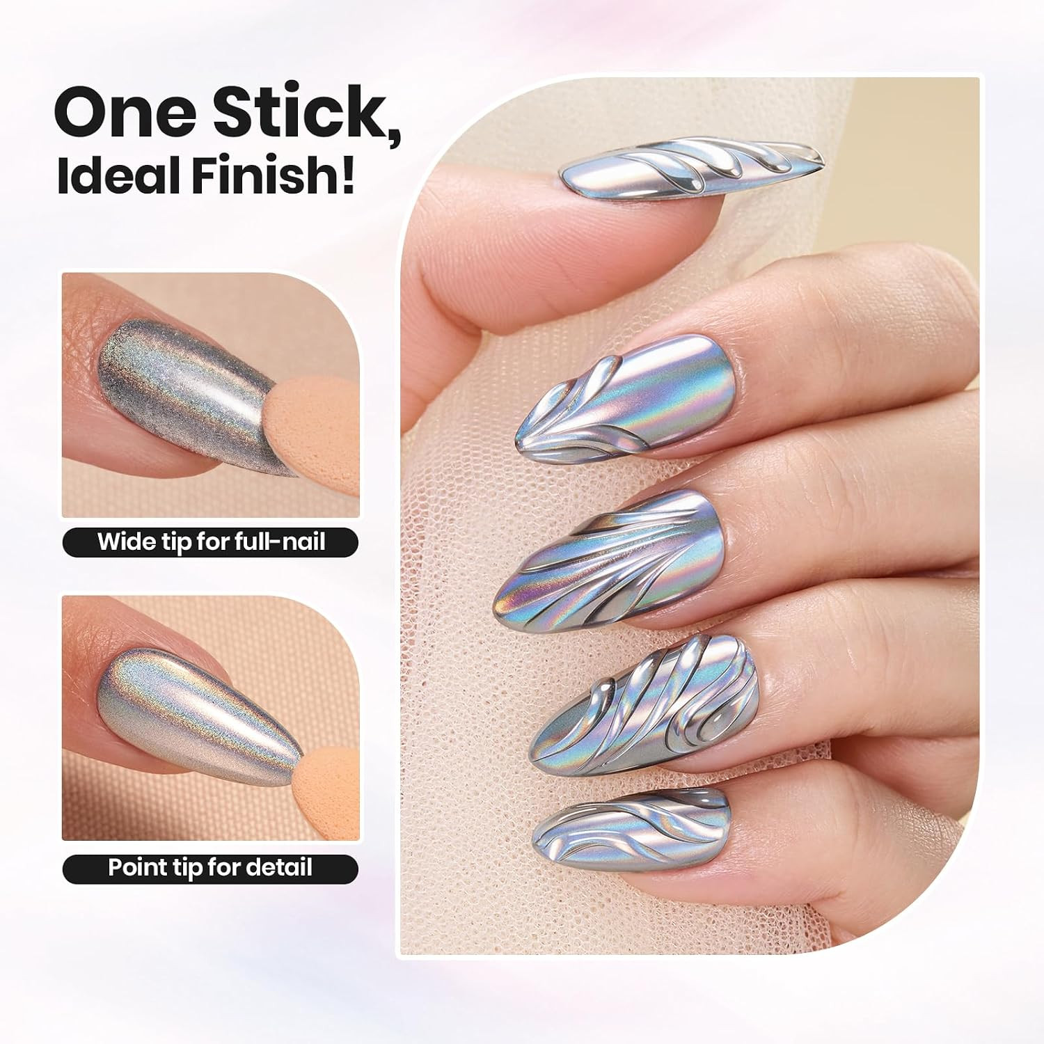 Chrome Nail Powder 6 Colors Mirror Gold Silver Effect Pearl White Crome Powder f