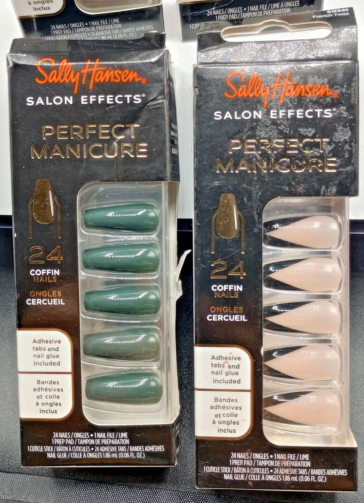 (4 Pk) Sally Hansen Perfect Manicure Salon Effect Coffin #Assorted Color- 24 Ct.