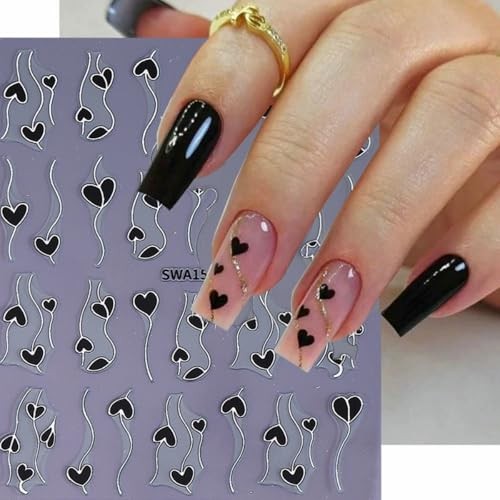 Valentine’s Day Nail Art Stickers 3D Bronzing Red valentines design style5