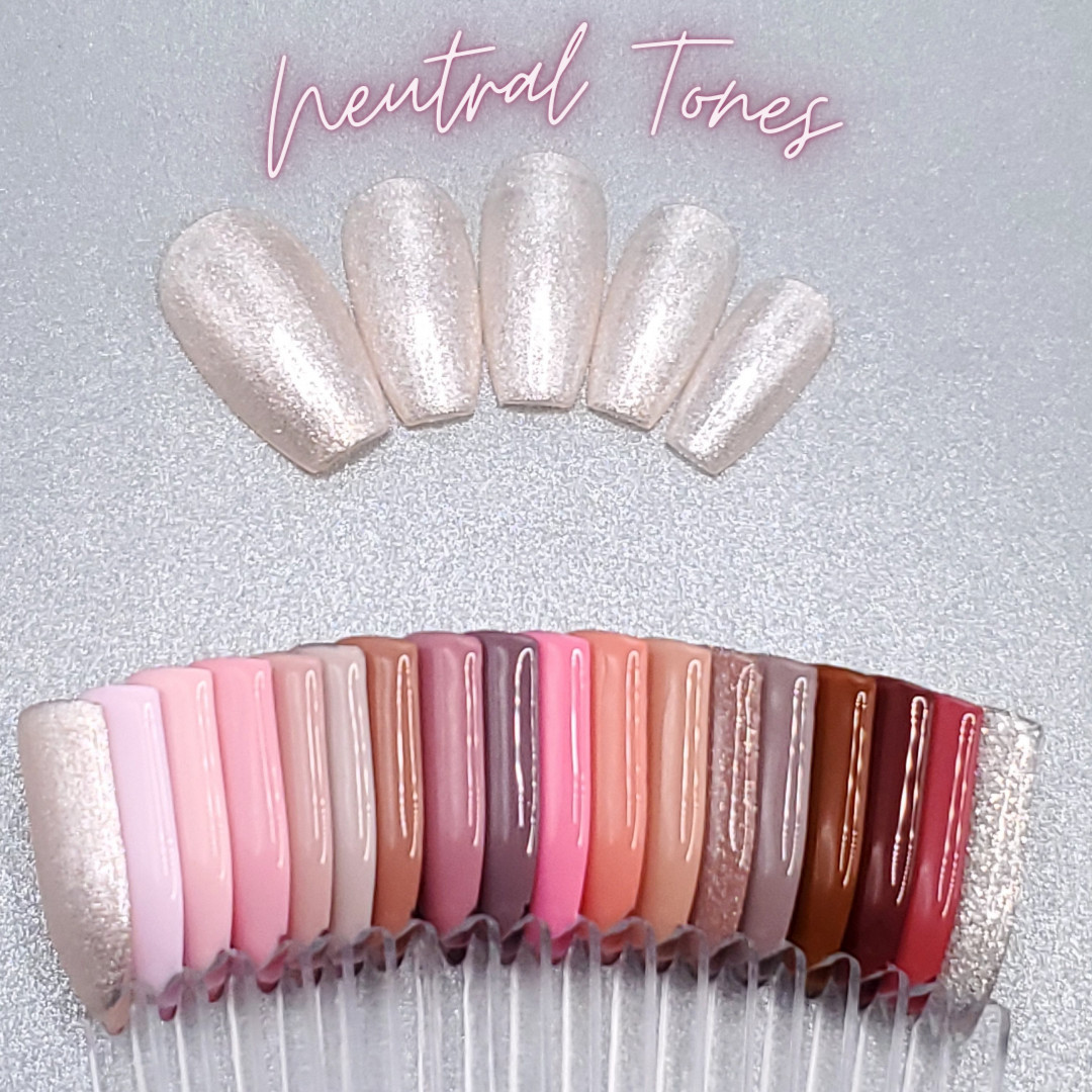 #01 Pearl Shimmer Soft Pink Press On Nails | Handmade | Hard Gel Glue On Nails