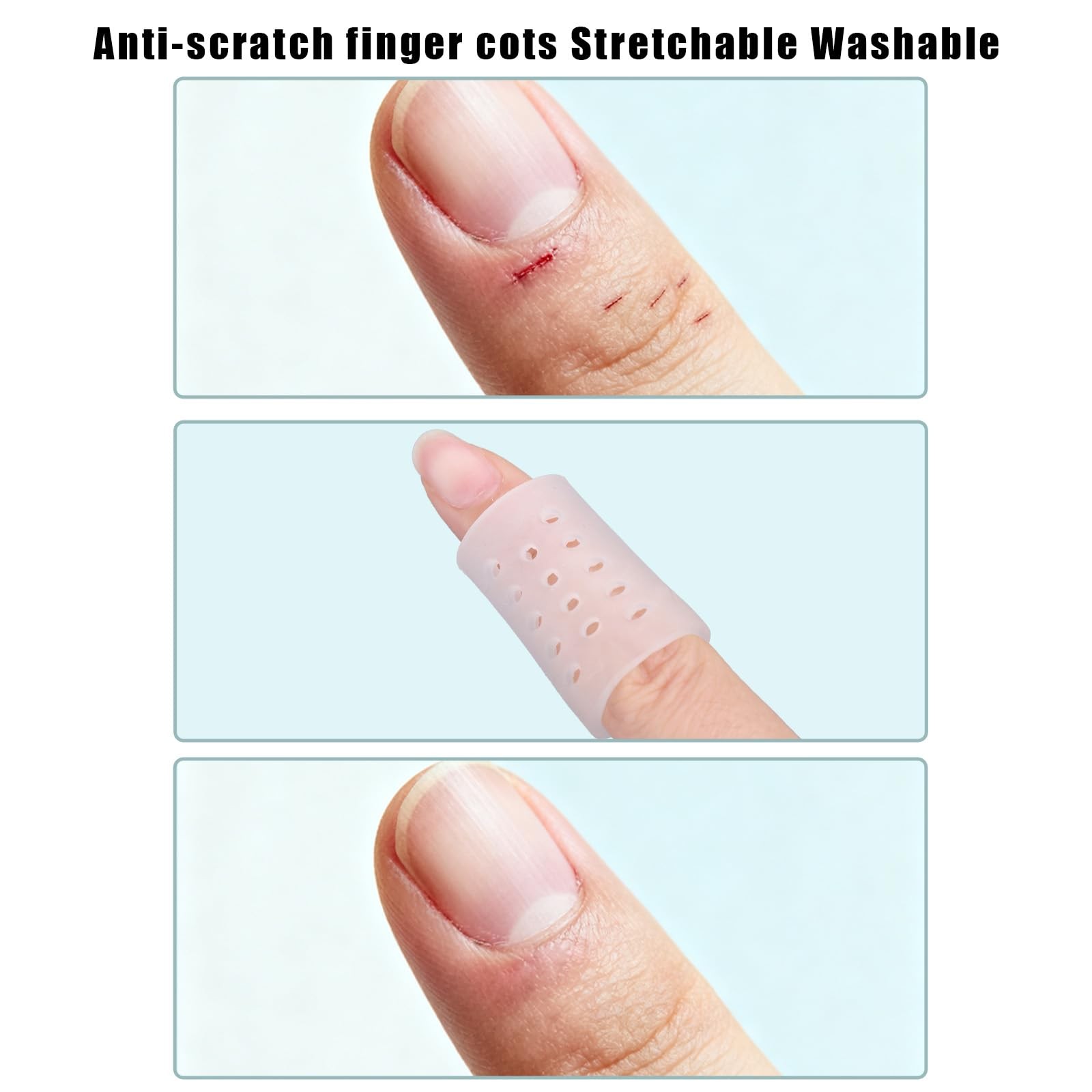 10pcs Anti Skin Picking Finger Covers, 3×1.9cm/1.18×0.75in Reusable Breathabl…