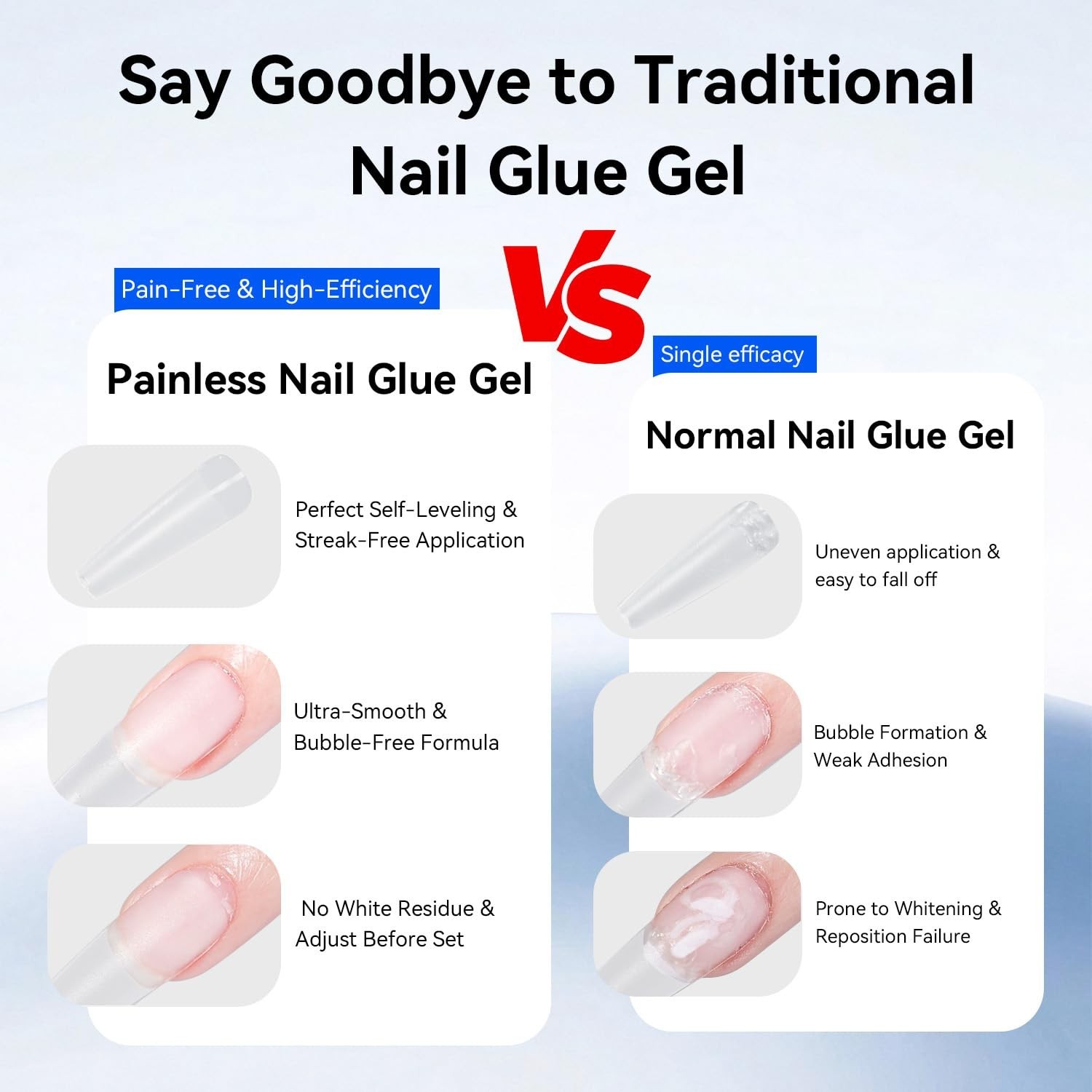 15ml Nail Glue Gel 4 in 1 for Nail Tips Long Lasting Extension Glue for Clear Na
