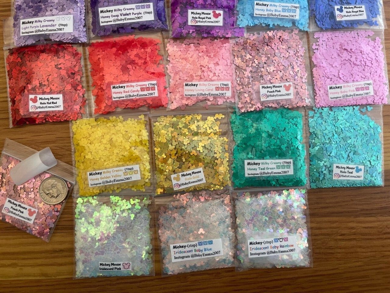 Solvent Resistant MICKEY MOUSE Glitter-U Pick Color-Nail Art Face Craft-tsp-US
