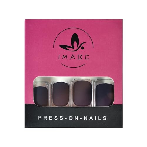 Matte Dark Purple Press On Nails False Nail Art Tips Full Cover Reusbale