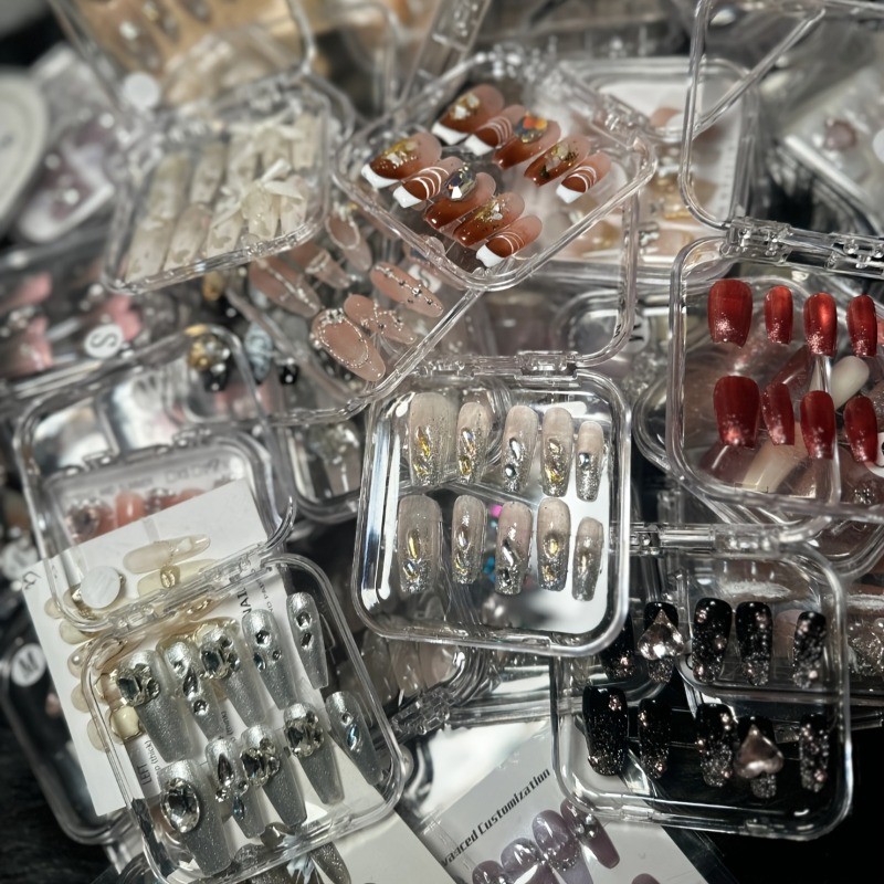 80 Pieces and 8 Sets of Random Nail Patches Suitable for Home Reusable Nail Art