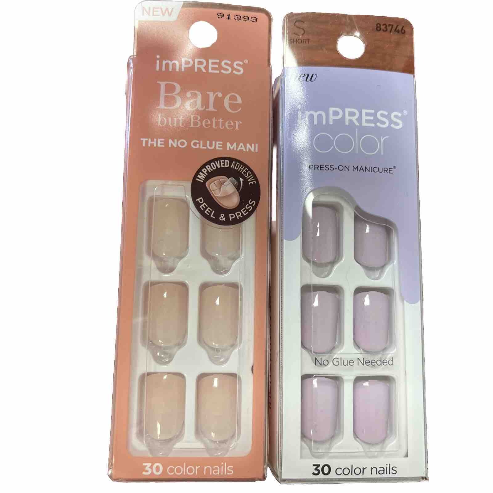 Kiss imPress Pure Fit 83746 And 91393 Both Packs As Shown 30 Nails Each