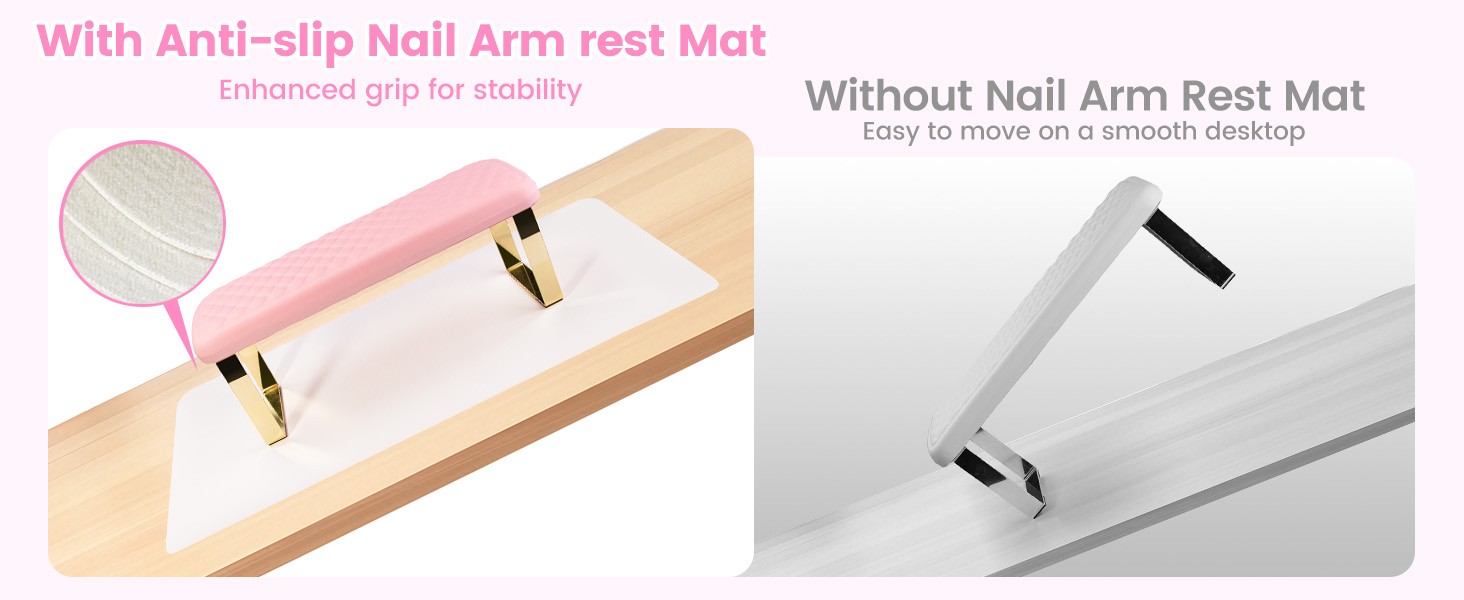 Nail Art Table Mat, (MAT ONLY) Foldable Nail Art Hand Rest Pad for Nail Arm