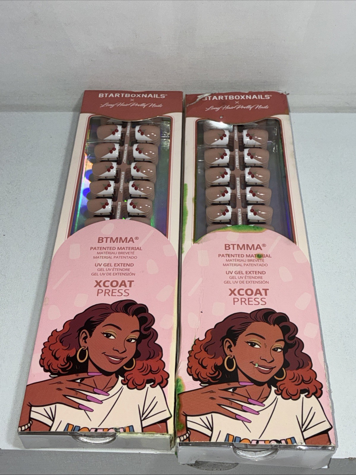 2 New BTARTBOX Long Hair Pretty Nails Autumn Muse, 5 Designs, Damaged Boxes