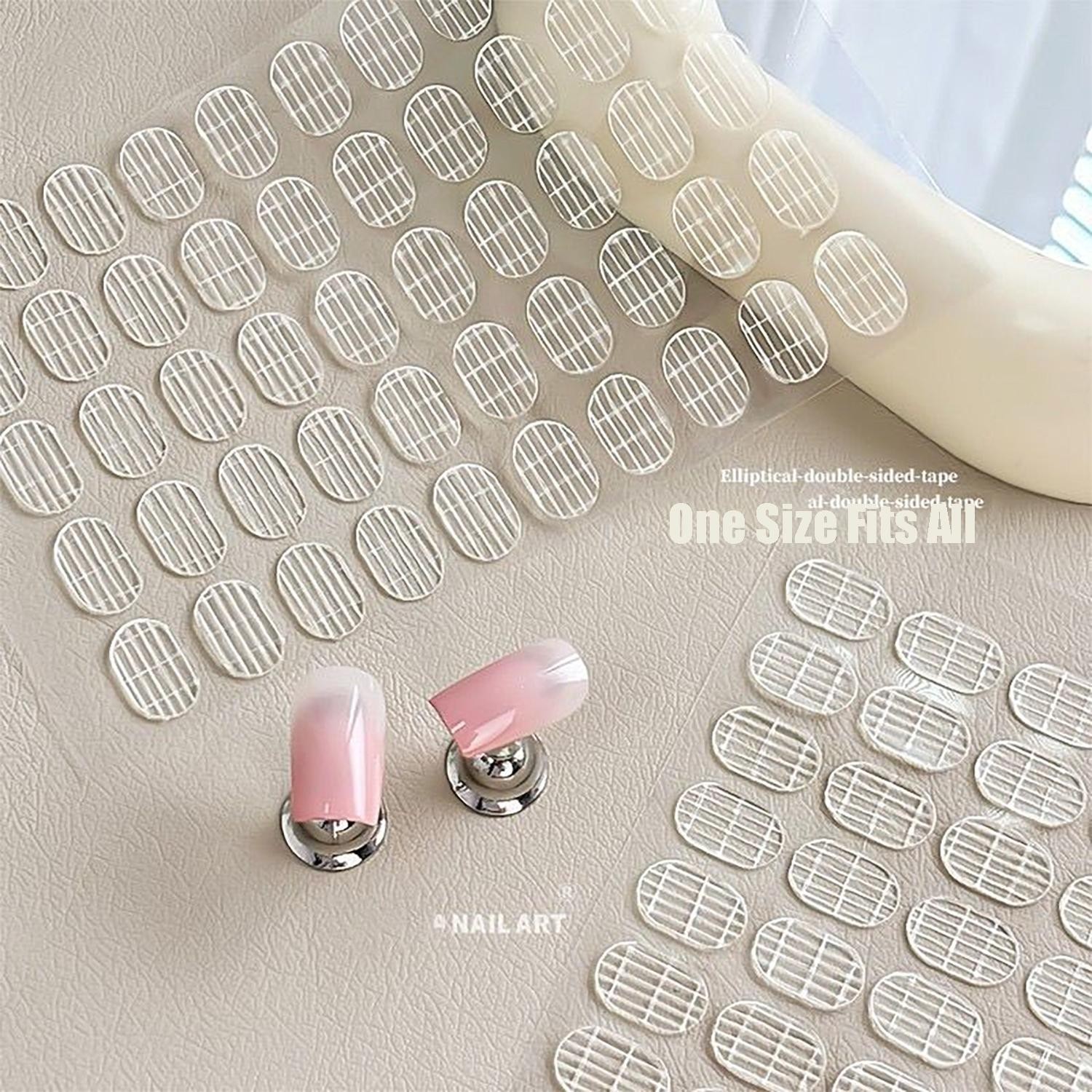 Ultra-Thin Invisible Grid Nail Tape 200pcs Double-Sided Stickers for Acrylic Tip