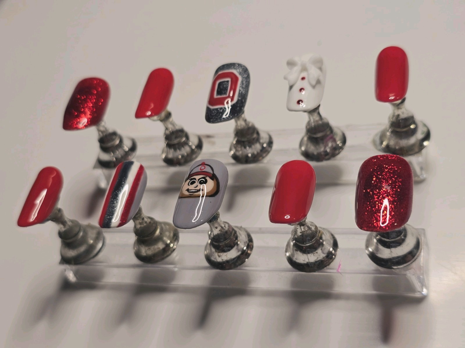 Custom Press On Nails Hand Painted College Theme Logo Oval